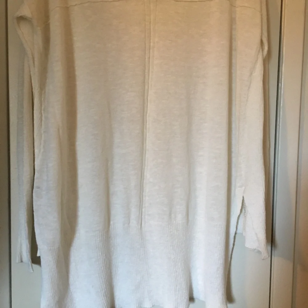 Free People Ivory Knit And Lace Sweater